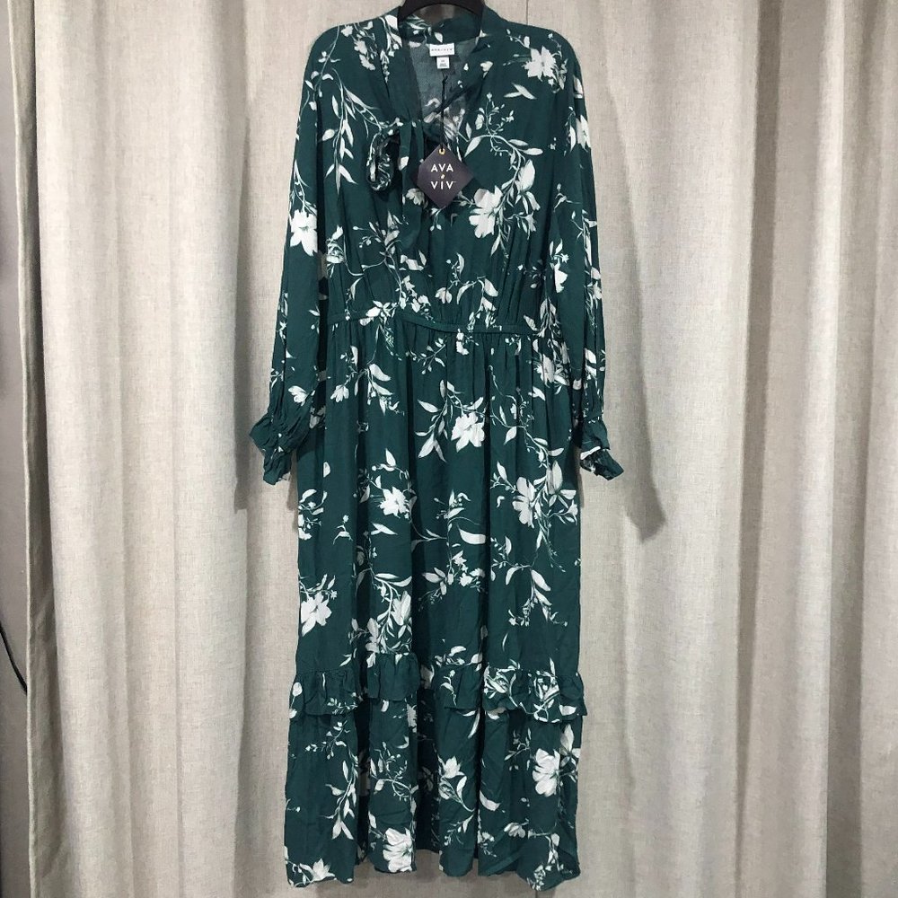 Ava Viv floral maxi dress plus size 2X New NWT